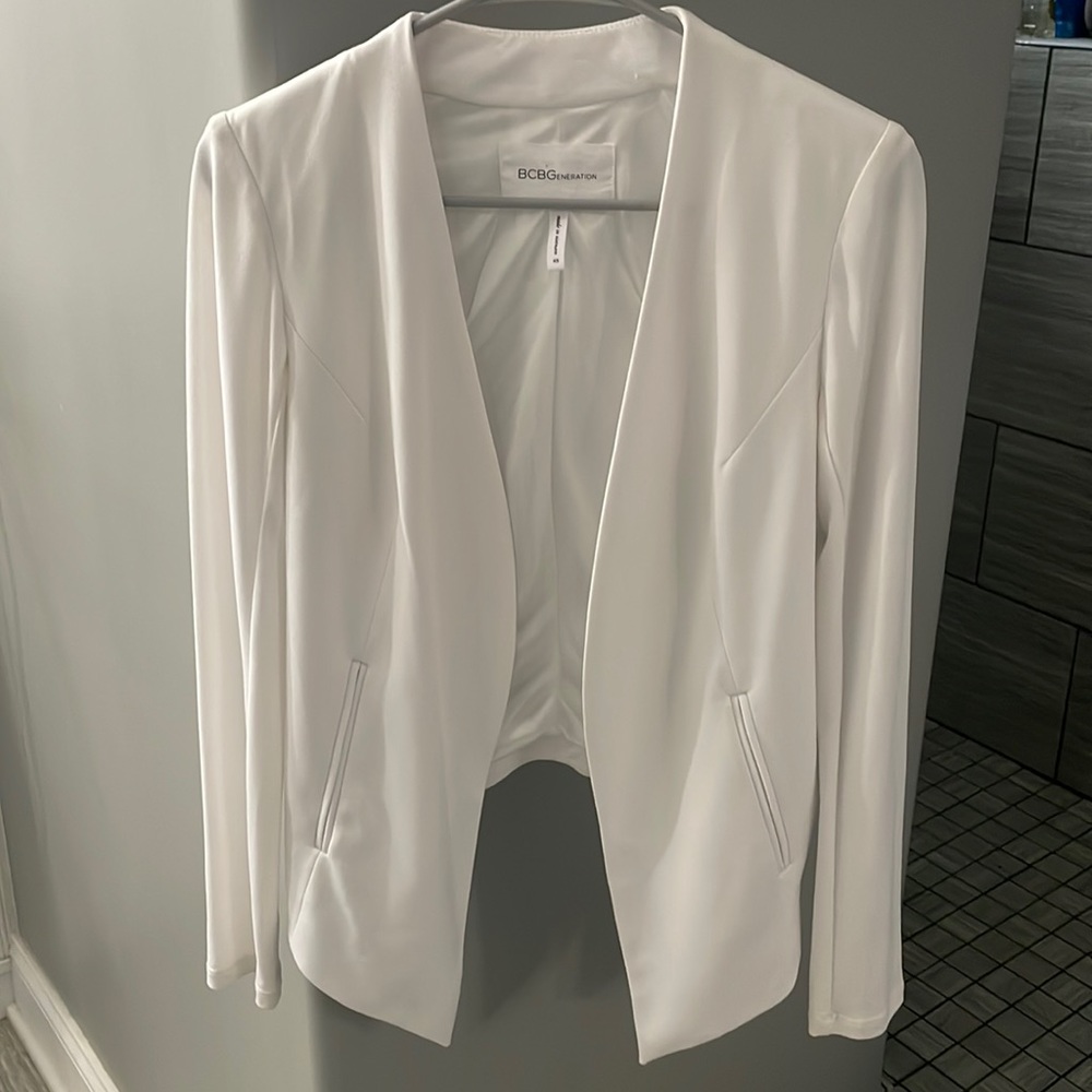BCBG white blazer